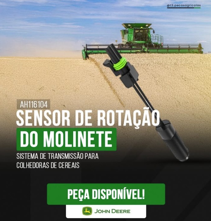 Sensor de Rotação do Molinete — código AH116104 — John Deere