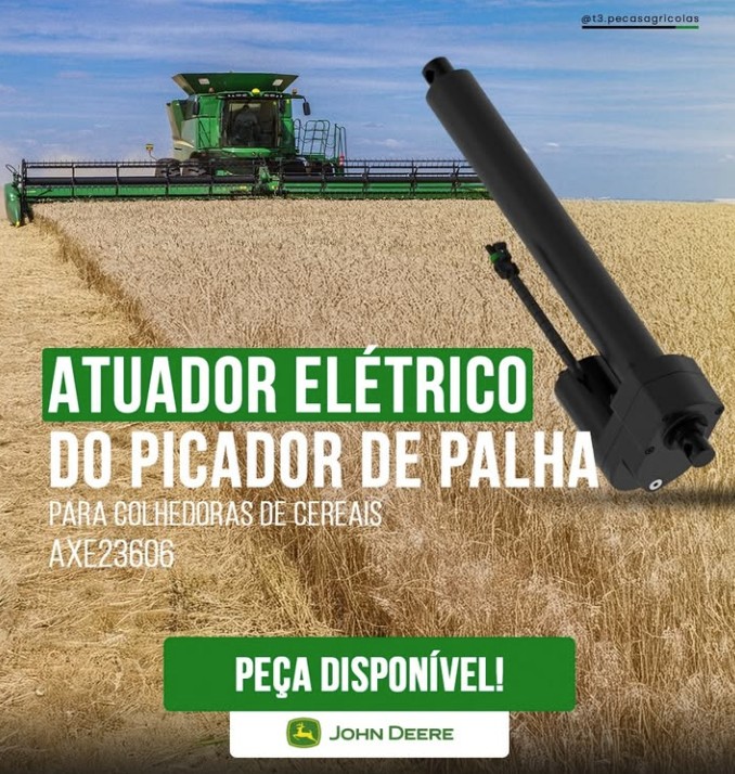 Atuador Elétrico do Picador de Palha — código AXE23606 — John Deere