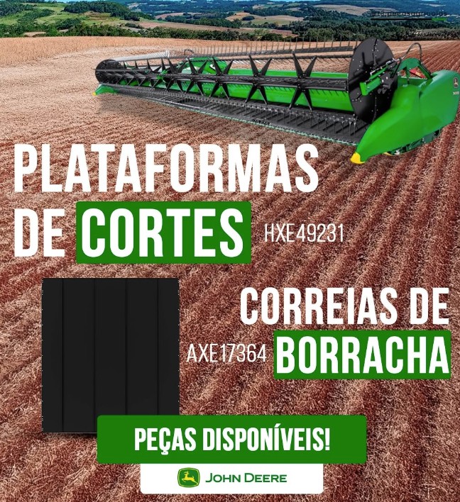 Plataforma de Corte e Correias de Borracha — código HXE49231 — John Deere