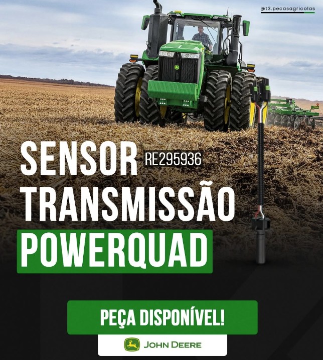 Sensor Transmissão PowerQuad — código RE295936 — John Deere
